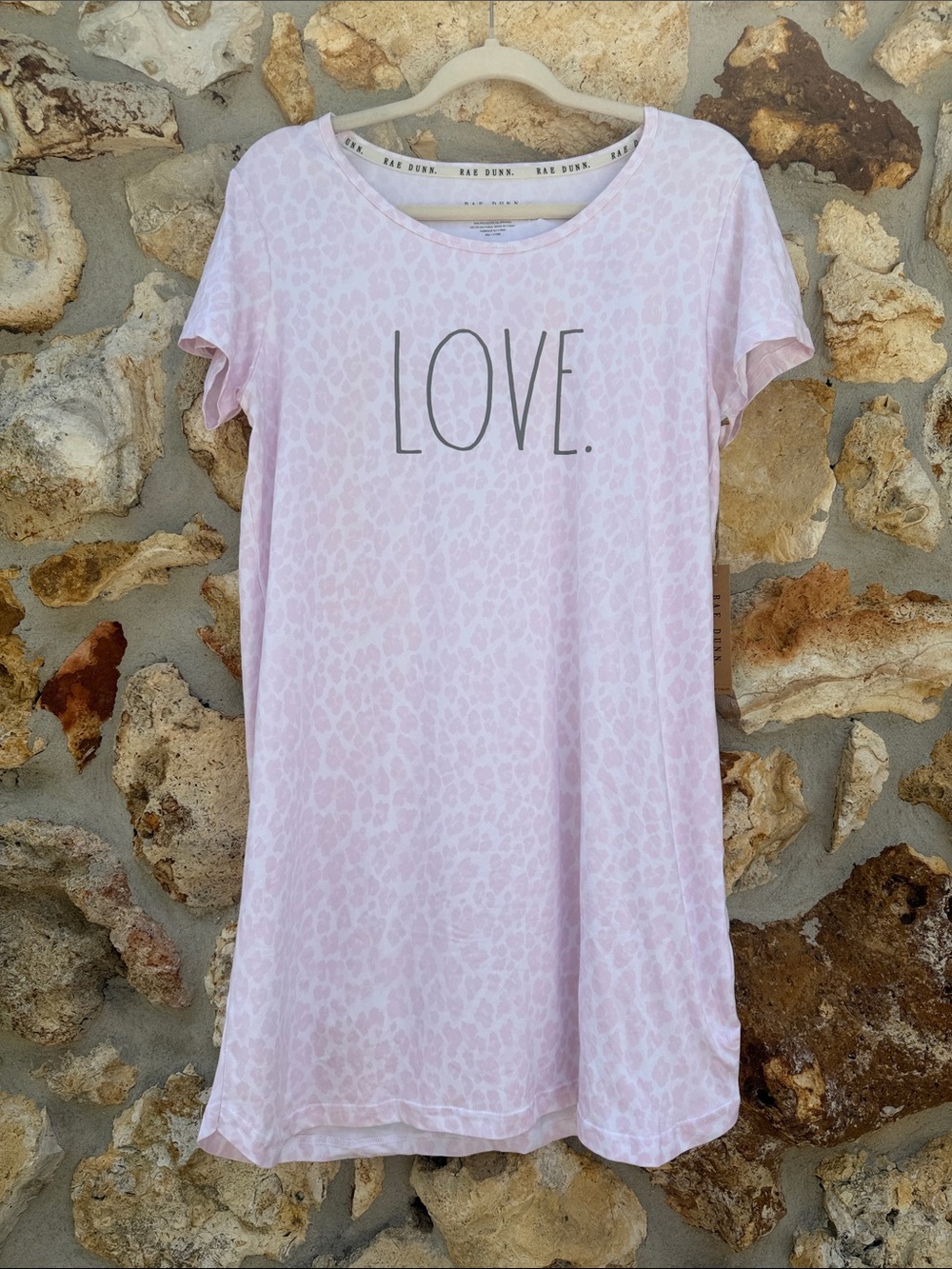 Rae Dunn nightgown LOVE Pink Leopard Print